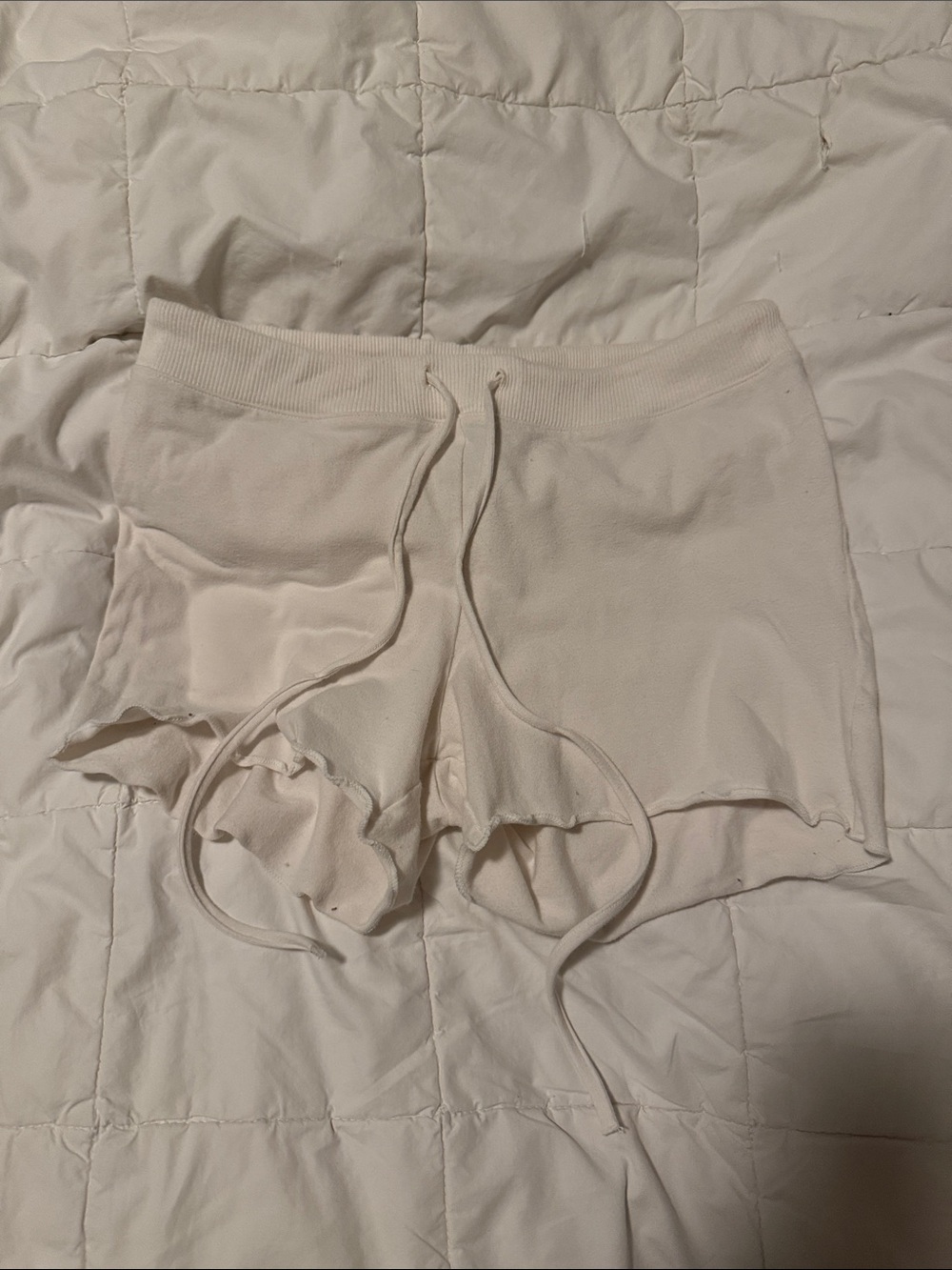 Skims Cozy Cream Ribbed Lounge Shorts